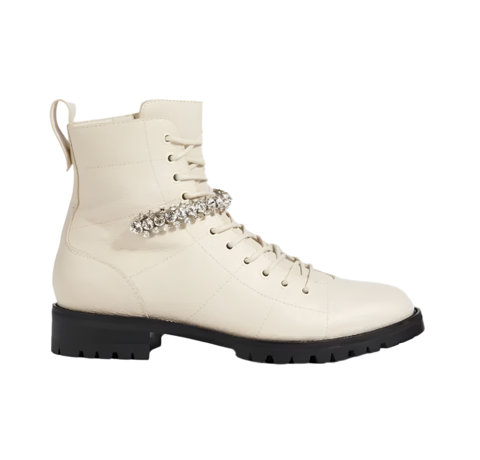 Jimmy Choo Cruz Crystal- Embellished Ankle Boots- Size 37.5