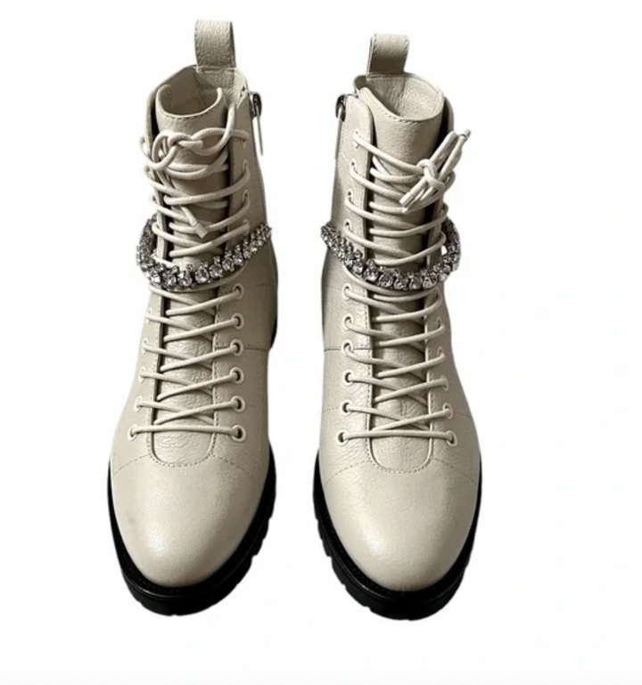 Jimmy Choo Cruz Crystal- Embellished Ankle Boots- Size 37.5