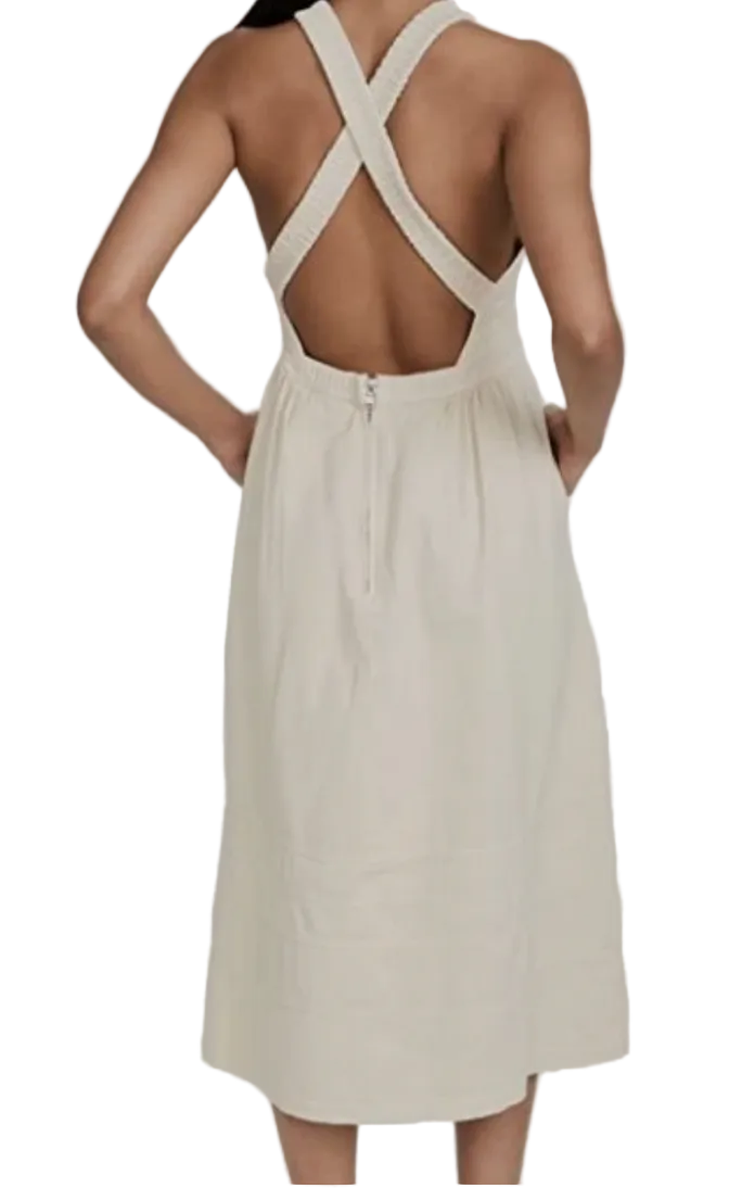 SEA Women's Beige Cotton Slip Dress- xs