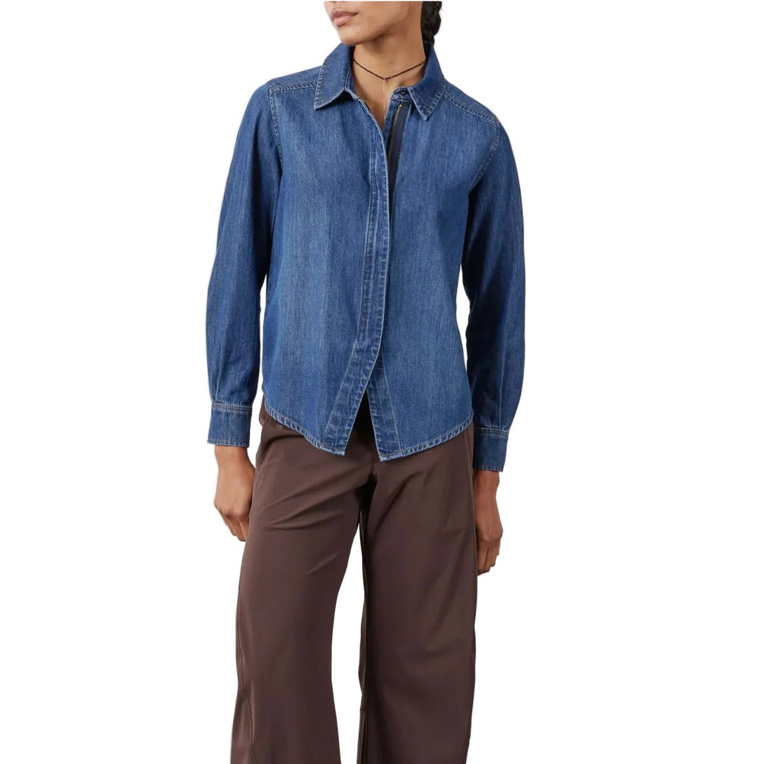 Ruti Denim Handkerchief With Zipper Blouse - 8