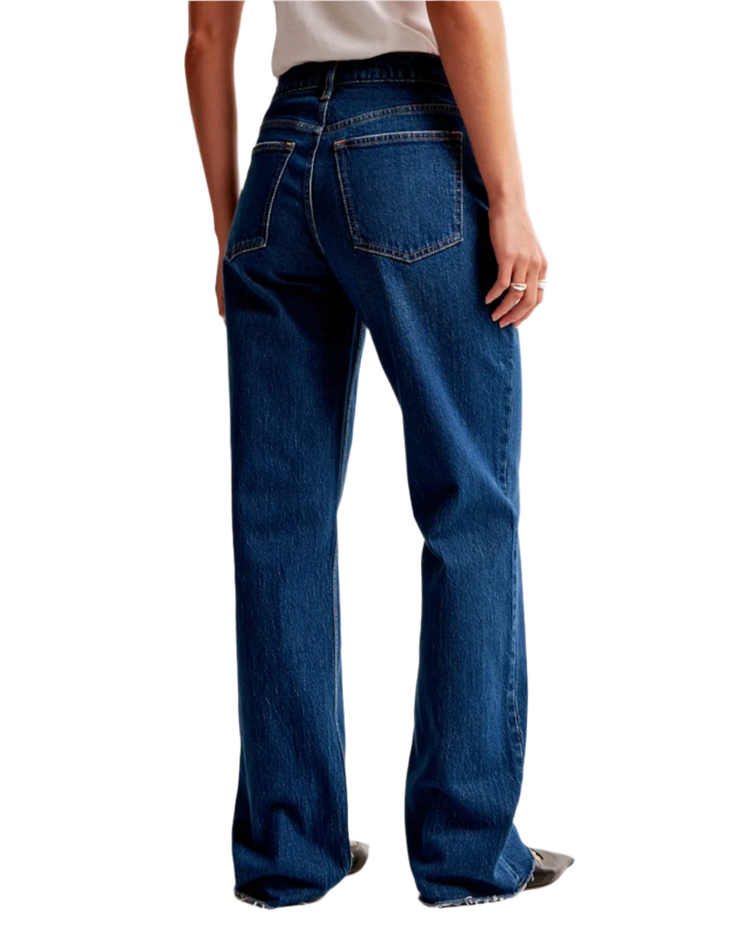 Abercrombie The Baggy Low Rise Jean Dark with Raw Hem- 26/2L