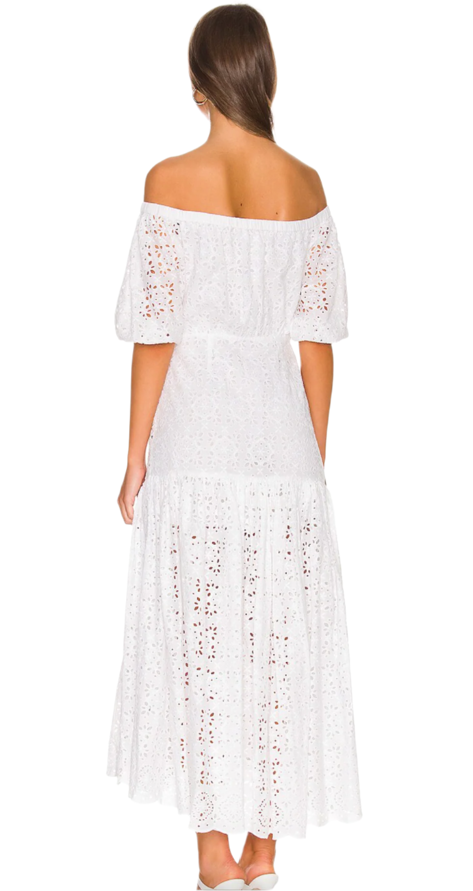 Veronica Beard Cali Eyelet Off-The-Shoulder Midi Dress - 2