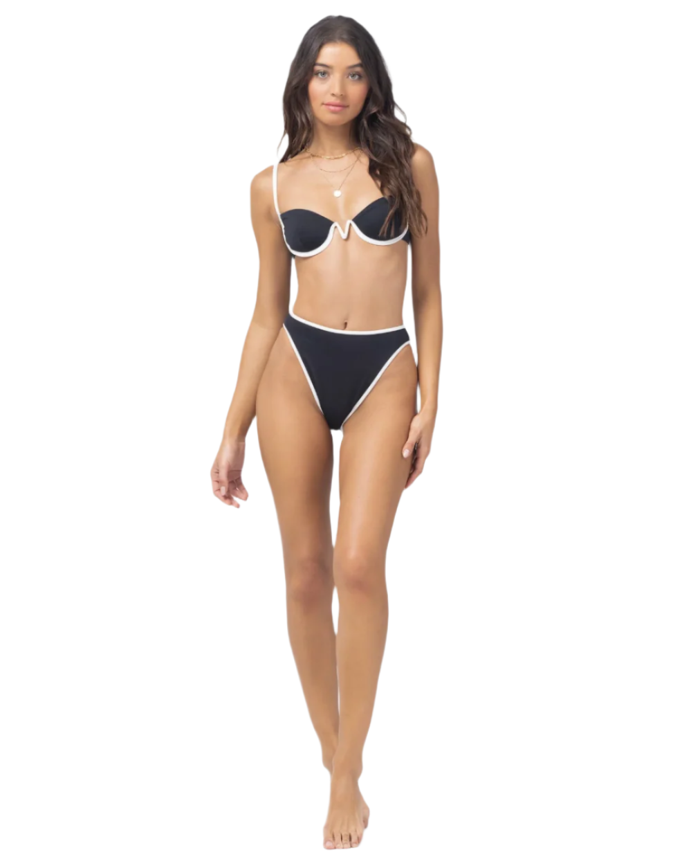 Lspace Nico Bikini Set in Black & Cream - L