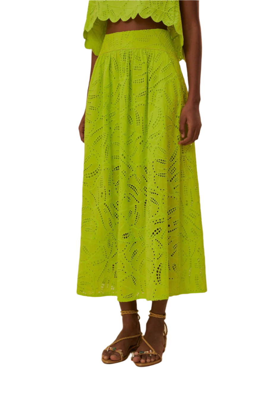 Farm Rio Monstera Eyelet Skirt - M