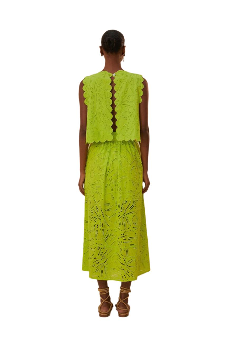 Farm Rio Monstera Eyelet Skirt - M