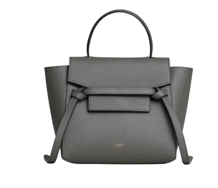 CELINE Grey Smooth Leather Mini Belt Bag