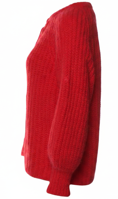 La Maille Sezane Red Emile Cardigan- S