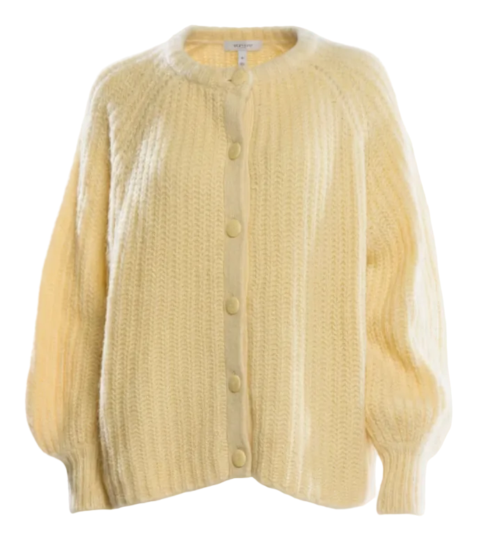 La Maille Sezane Yellow Emile Cardigan- S