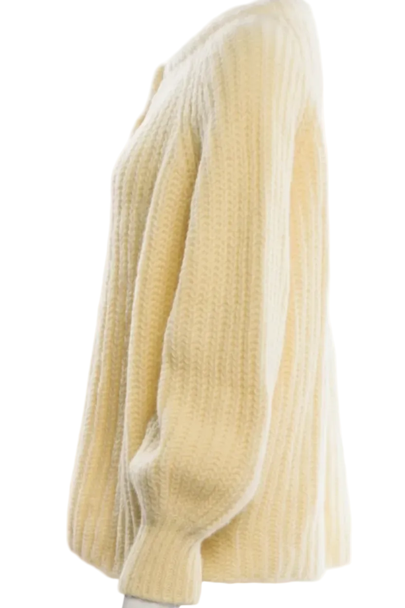 La Maille Sezane Yellow Emile Cardigan- S