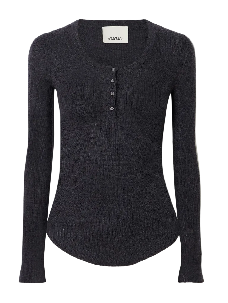 Isabel Marant Étoile Idite Ribbed Cashmere and Silk-Blend Henley Top - 42