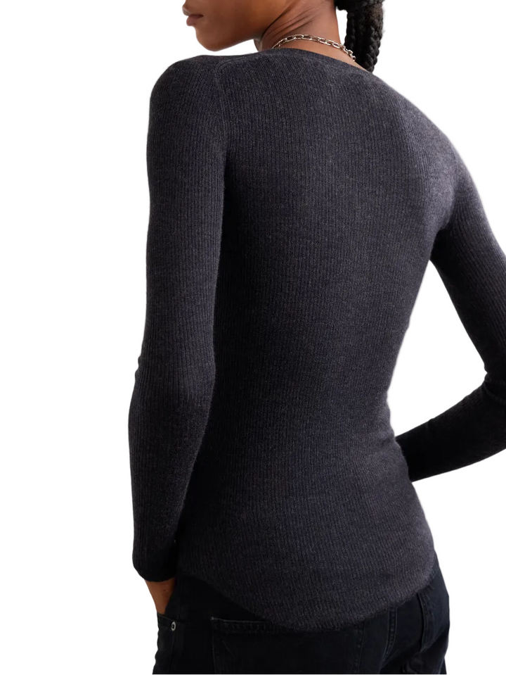 Isabel Marant Étoile Idite Ribbed Cashmere and Silk-Blend Henley Top - 42