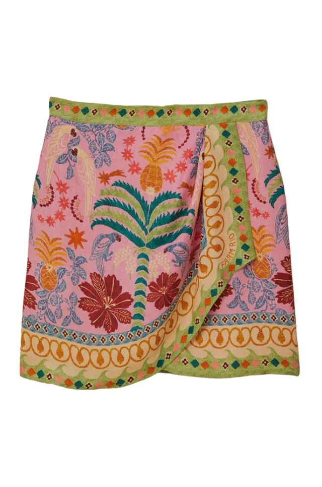 Farm Rio Fruits Queen Scarf Mini Skirt - XS