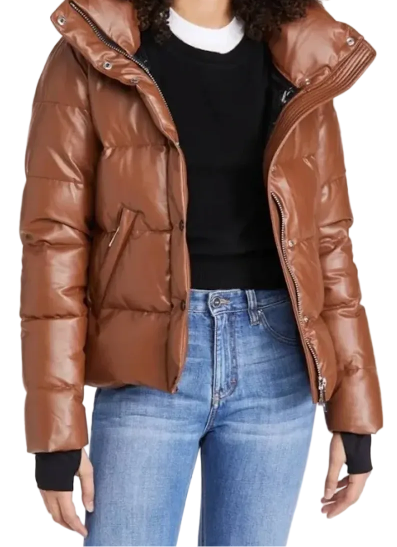 SAM. Isabel Vegan Leather Down Puffer Jacket - XS