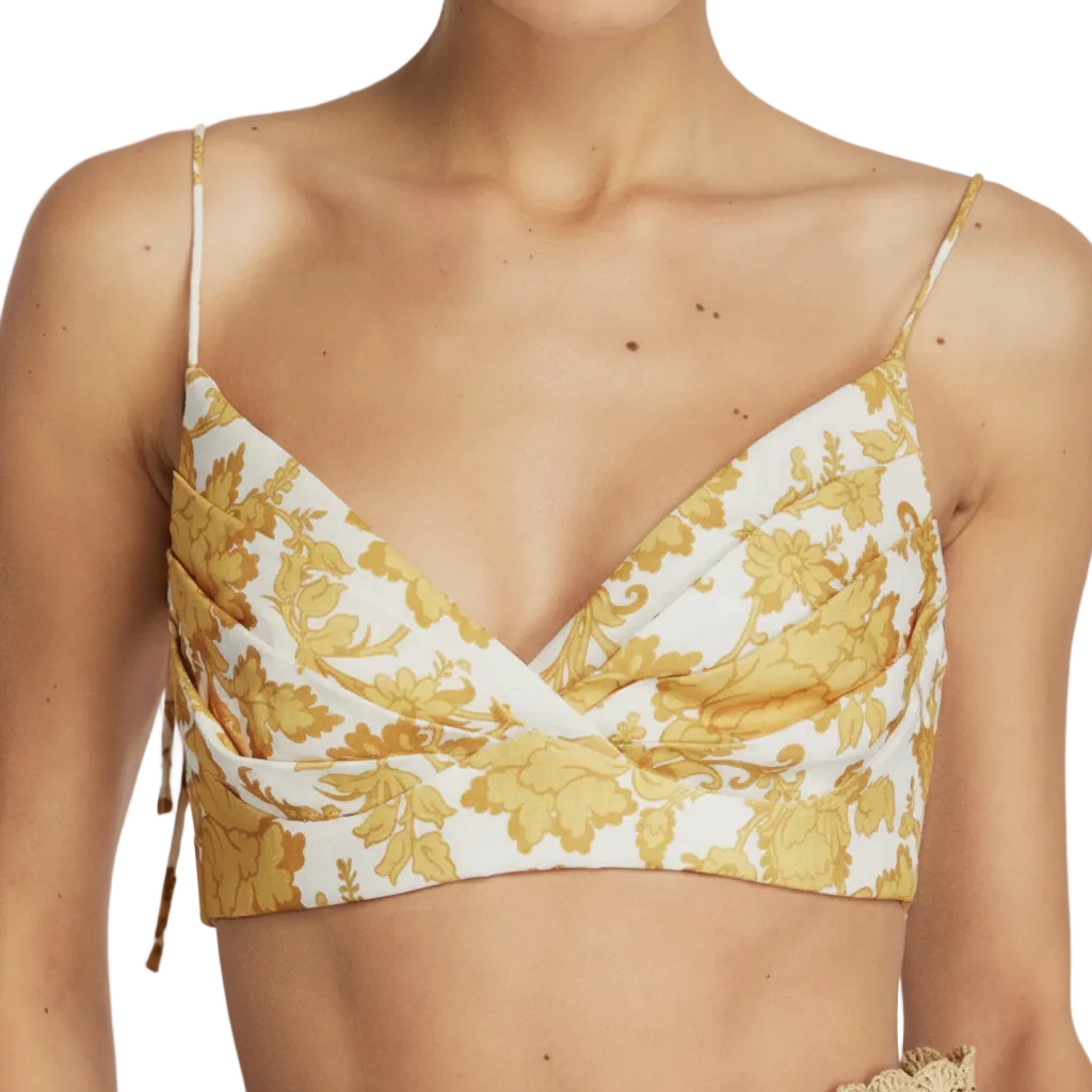 Zimmerman Postcard Floral Linen Bustier Top - 1