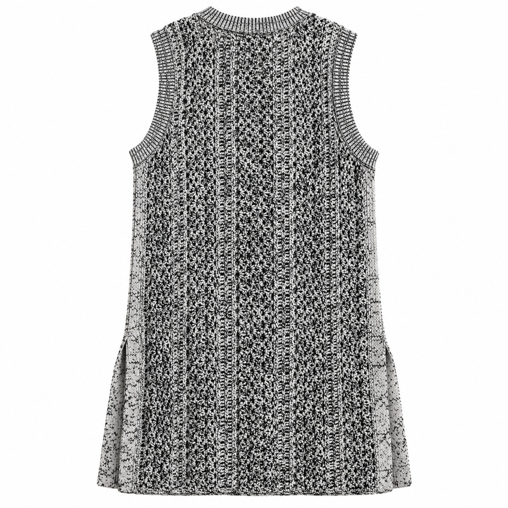 Theory Meenaly Iras Open-Knit Sleeveless Dress, Black &amp; White - P