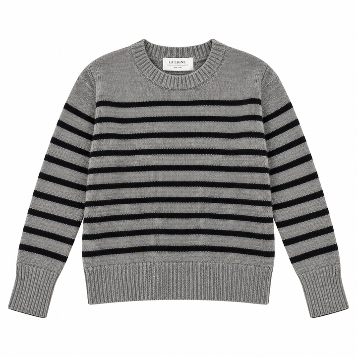 La Ligne Marin Striped Wool-Cashmere Sweater - M