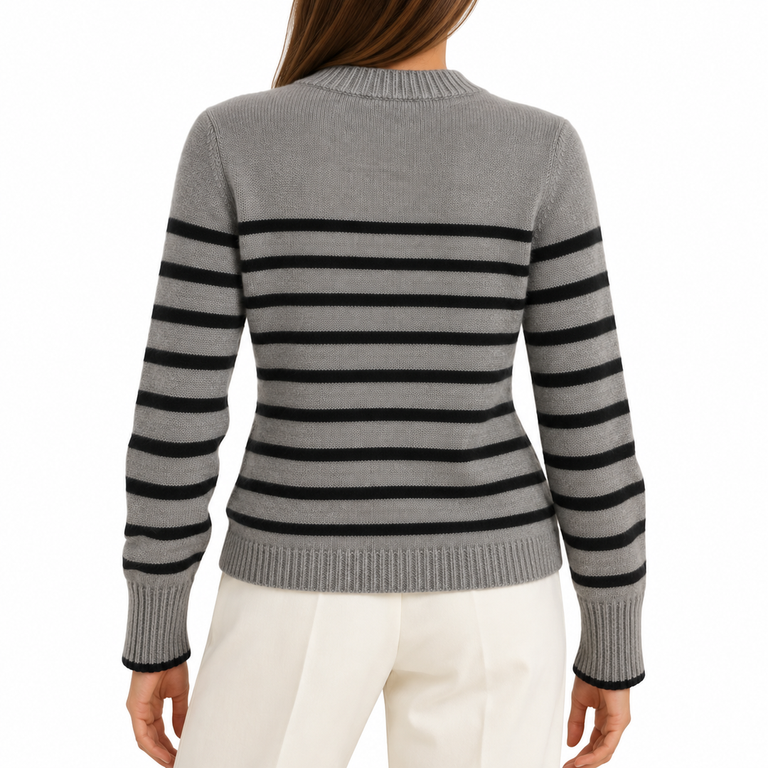 La Ligne Marin Striped Wool-Cashmere Sweater - M