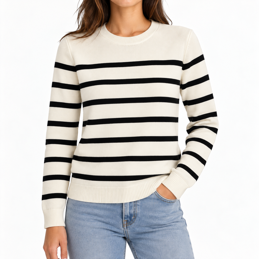 Alice + Olivia Striped Crewneck Sweater -  XS