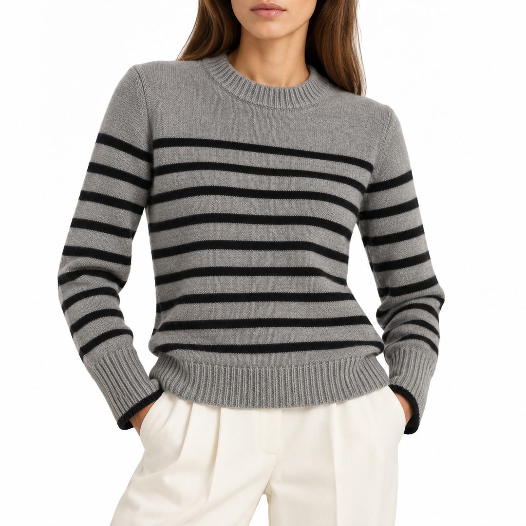 La Ligne Marin Striped Wool-Cashmere Sweater - M