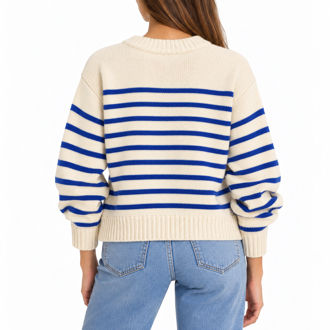 La Ligne Marin Wool-Cashmere Striped Sweater - M