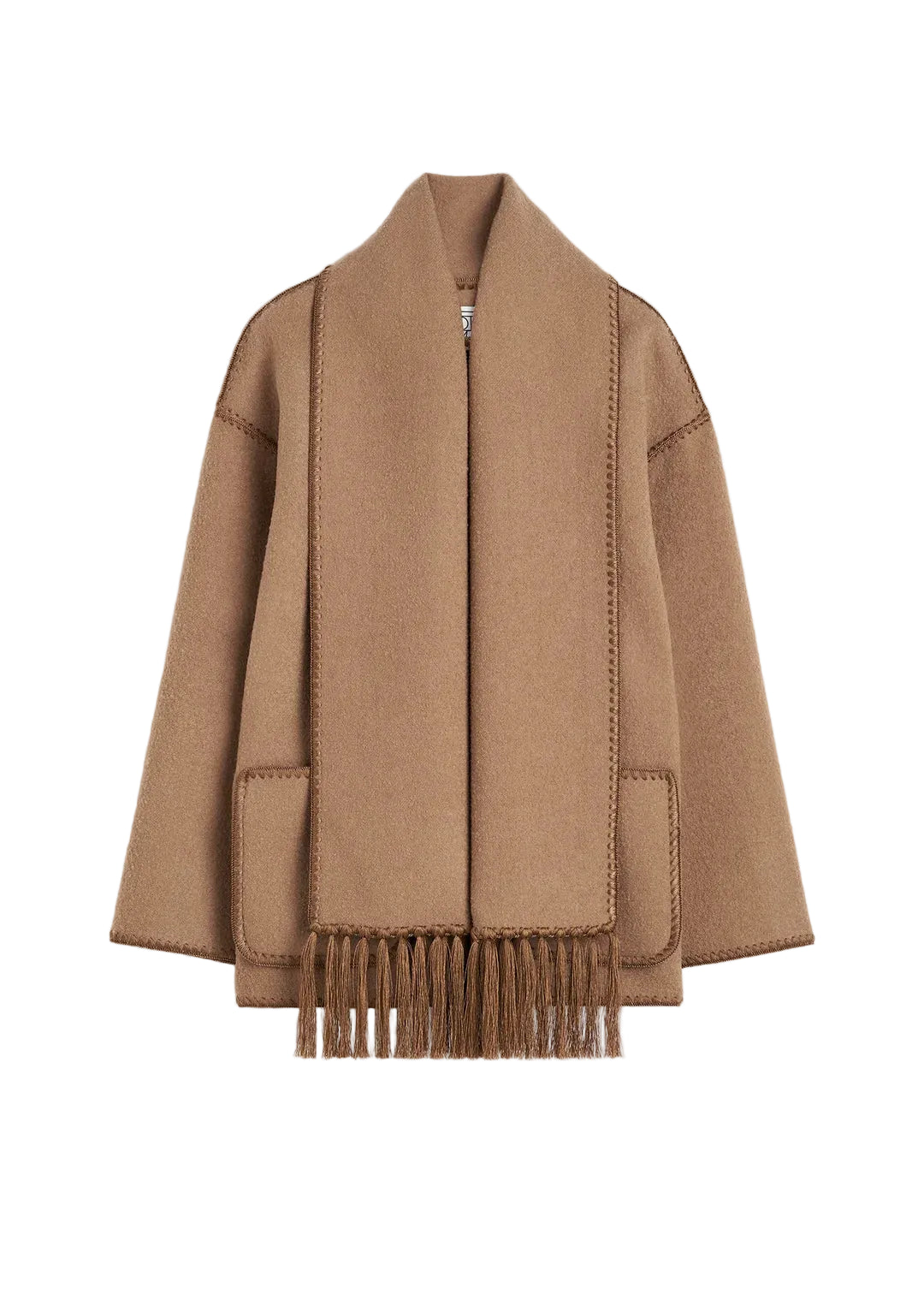 Totême Buttoned Whipstitch-Trim Scarf Jacket - 36