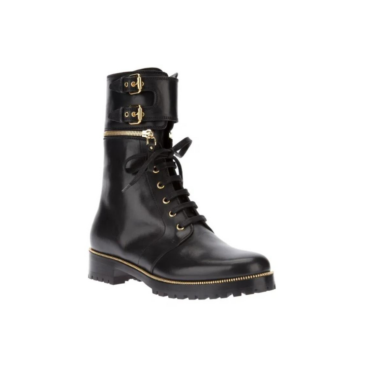 Sergio Rossi Zipper Buckle Boots- Size 37.5
