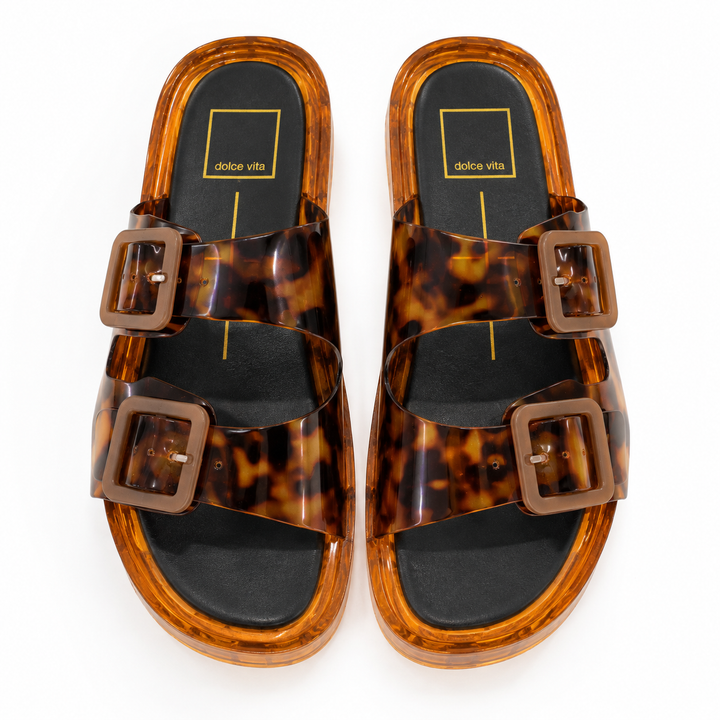 Dolce Vita Julio Tortoise Vinyl Jelly Sandals - US 9