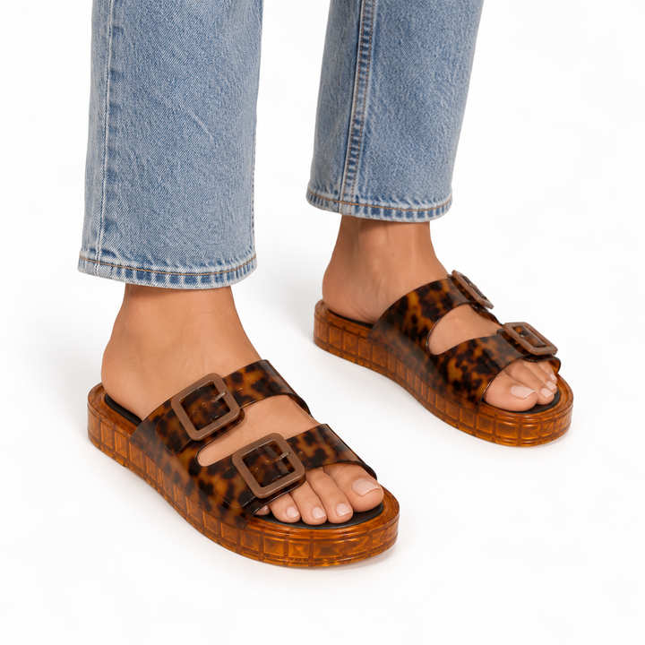 Dolce Vita Julio Tortoise Vinyl Jelly Sandals - US 9
