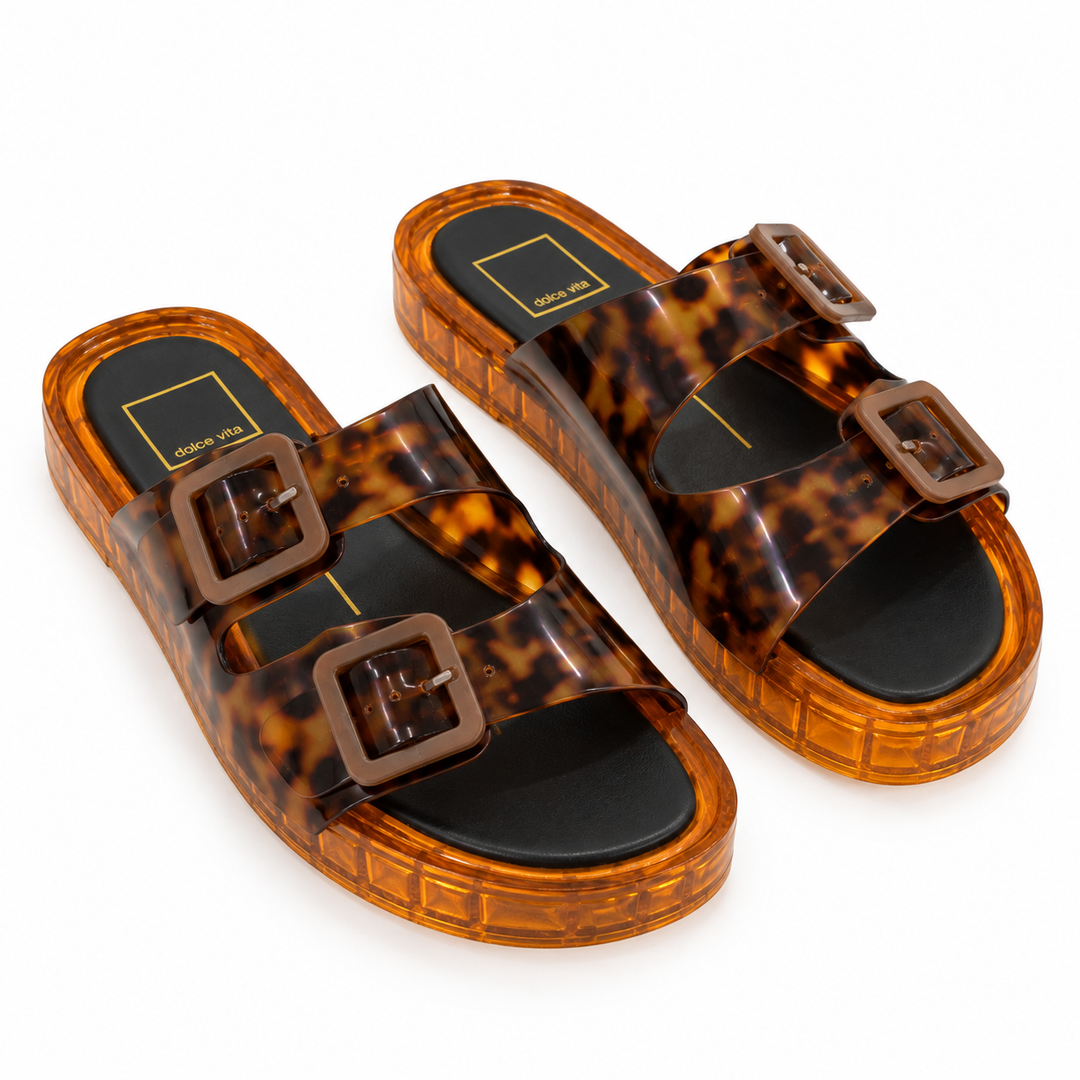 Dolce Vita Julio Tortoise Vinyl Jelly Sandals - US 9
