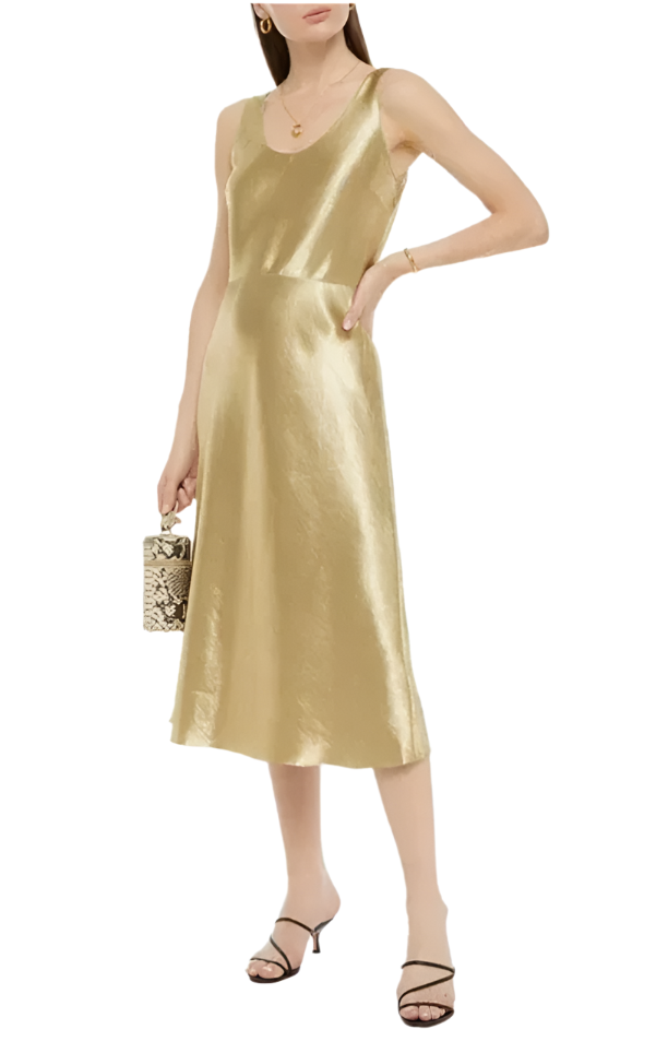 Vince Scoop Neck Midi Length Dress - 6