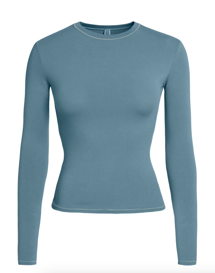 Skims Cotton Jersey Long Sleeve T-Shirt - XS