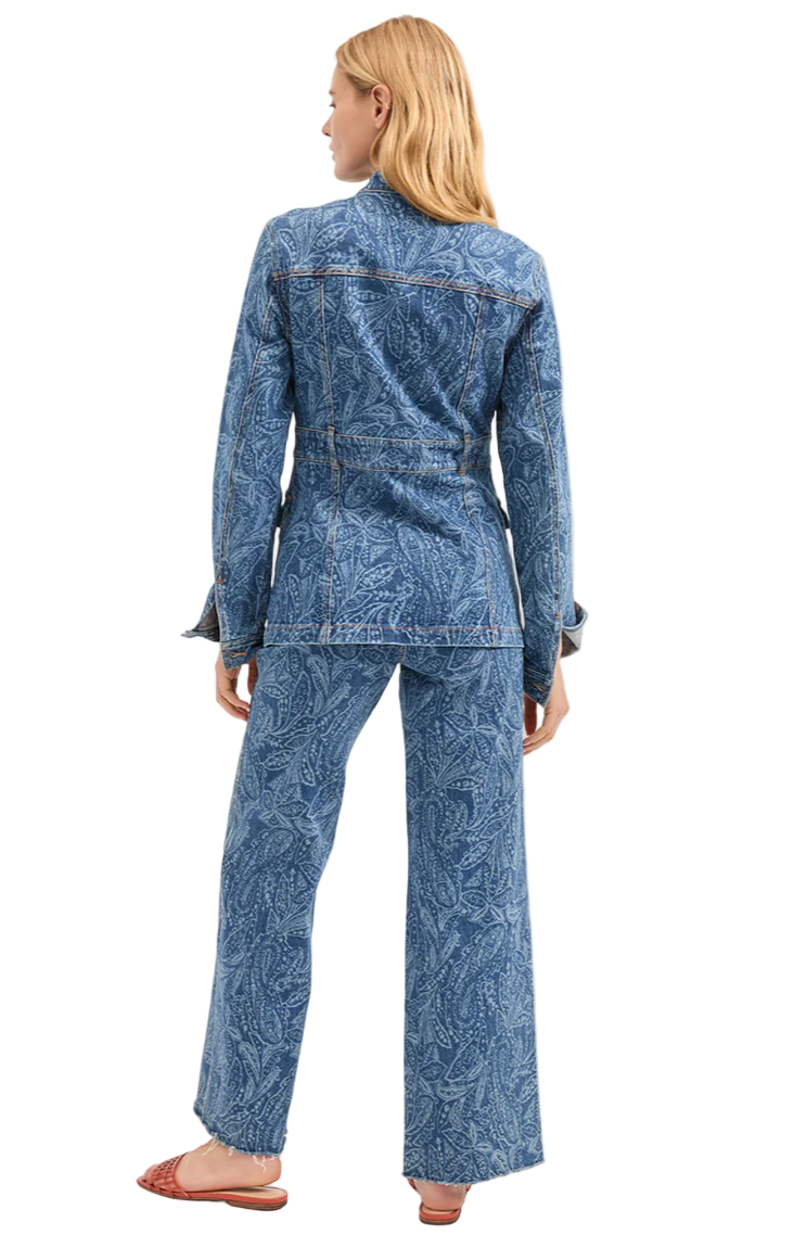 Veronica Beard Tika Paisley Denim Jacket - S