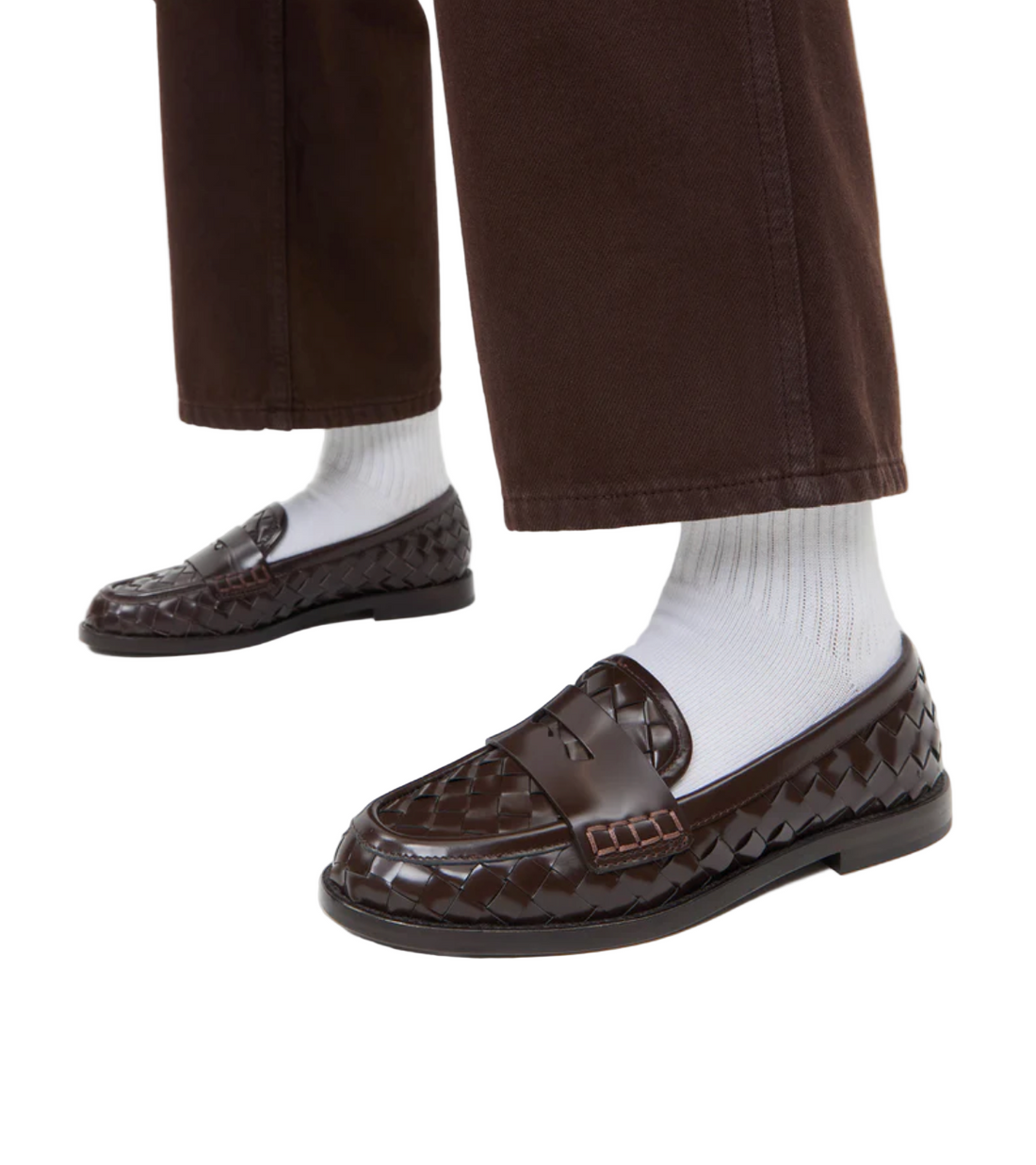 Loeffler Randall Rachel Espresso Woven Loafer - 8 1/2