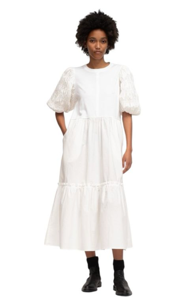 Sea New York Renee Cotton Puff Sleeve Dress White -XS