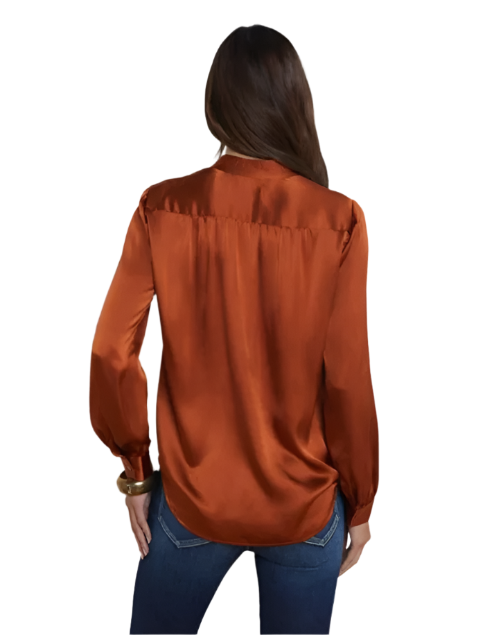 L'Agence bianca band collar blouse rich ginger - XS
