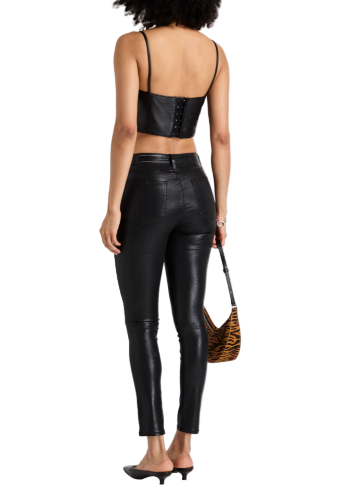 Rag and Bone Coated Black Nina High-Rise Skinny - 26
