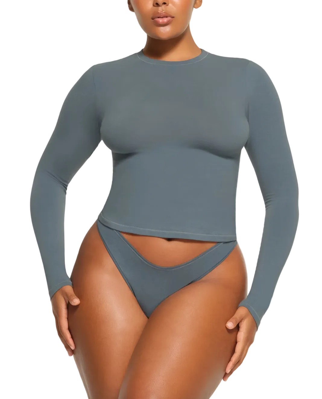 Skims Cotton Jersey Long Sleeve T-Shirt - XS