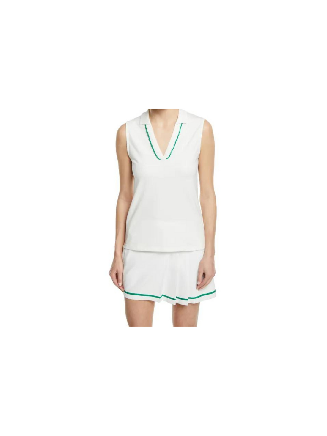 Tory Sport Sleeveless Ruffle Polo Top and Pleated Tennis Skirt