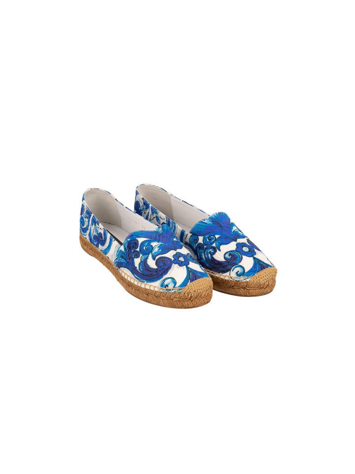 DOLCE &amp; GABBANA Majolica Loafer Espadrilles Shoes- SIZE 37