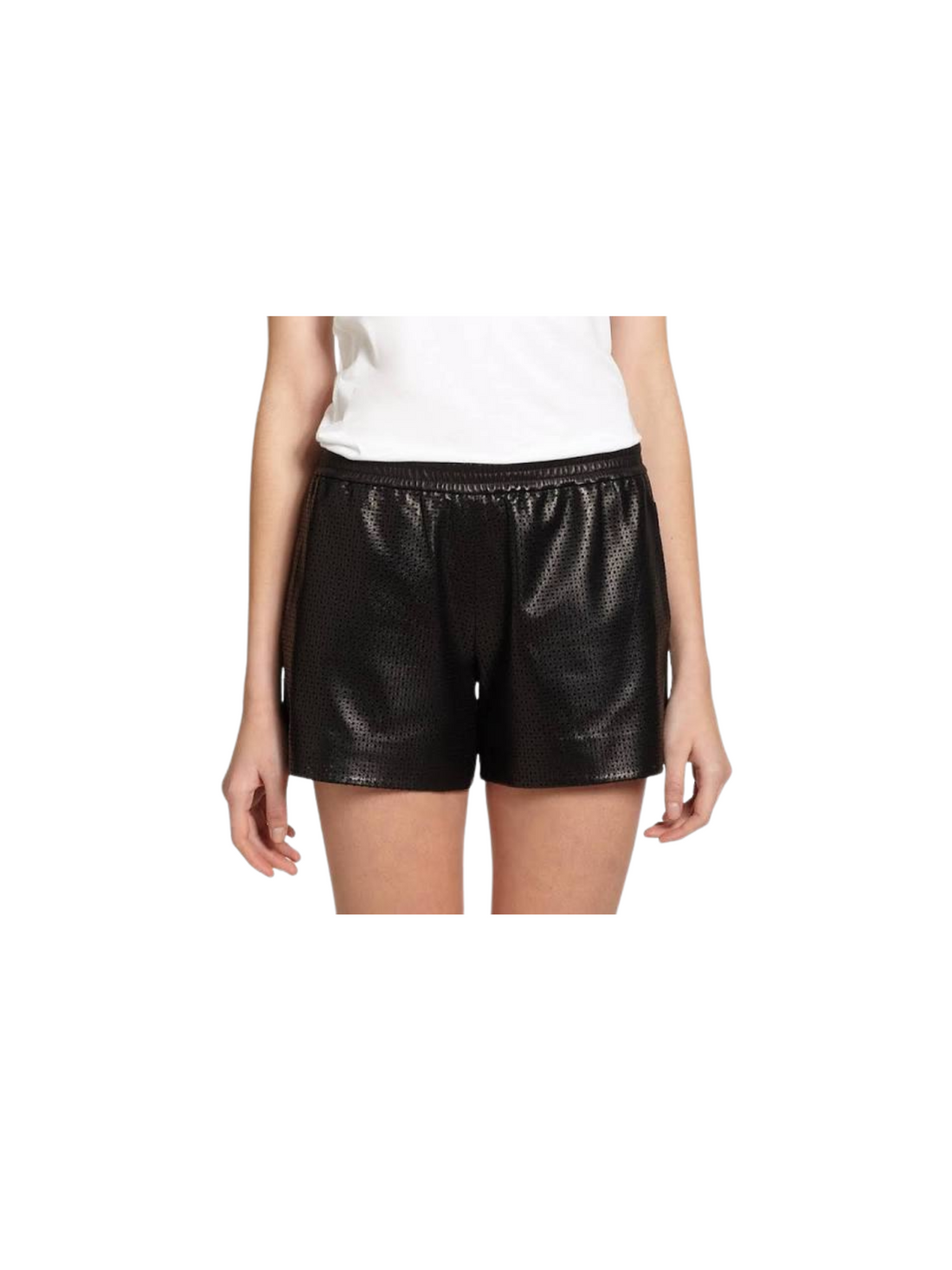 Vince Black Perforated Leather Boxer Shorts