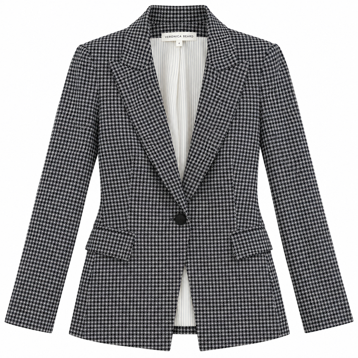Veronica Beard Schoolboy Houndstooth Dickey Blazer - 4