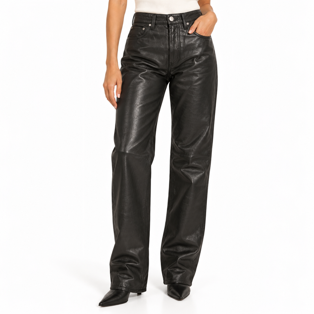 AGOLDE Recycled Leather Straight-Leg Pants - 26