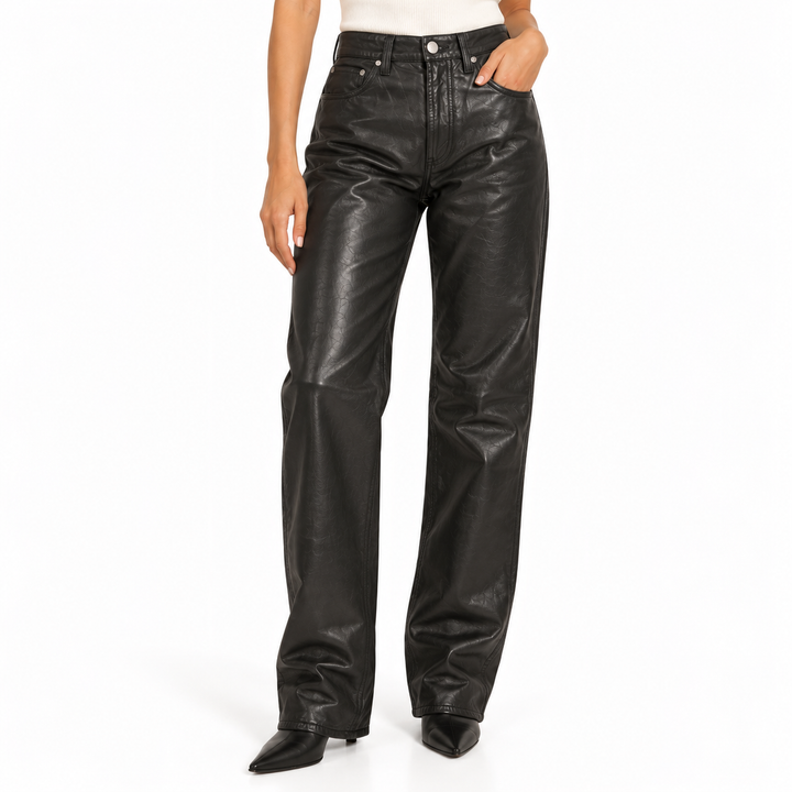 AGOLDE Recycled Leather Straight-Leg Pants - 26