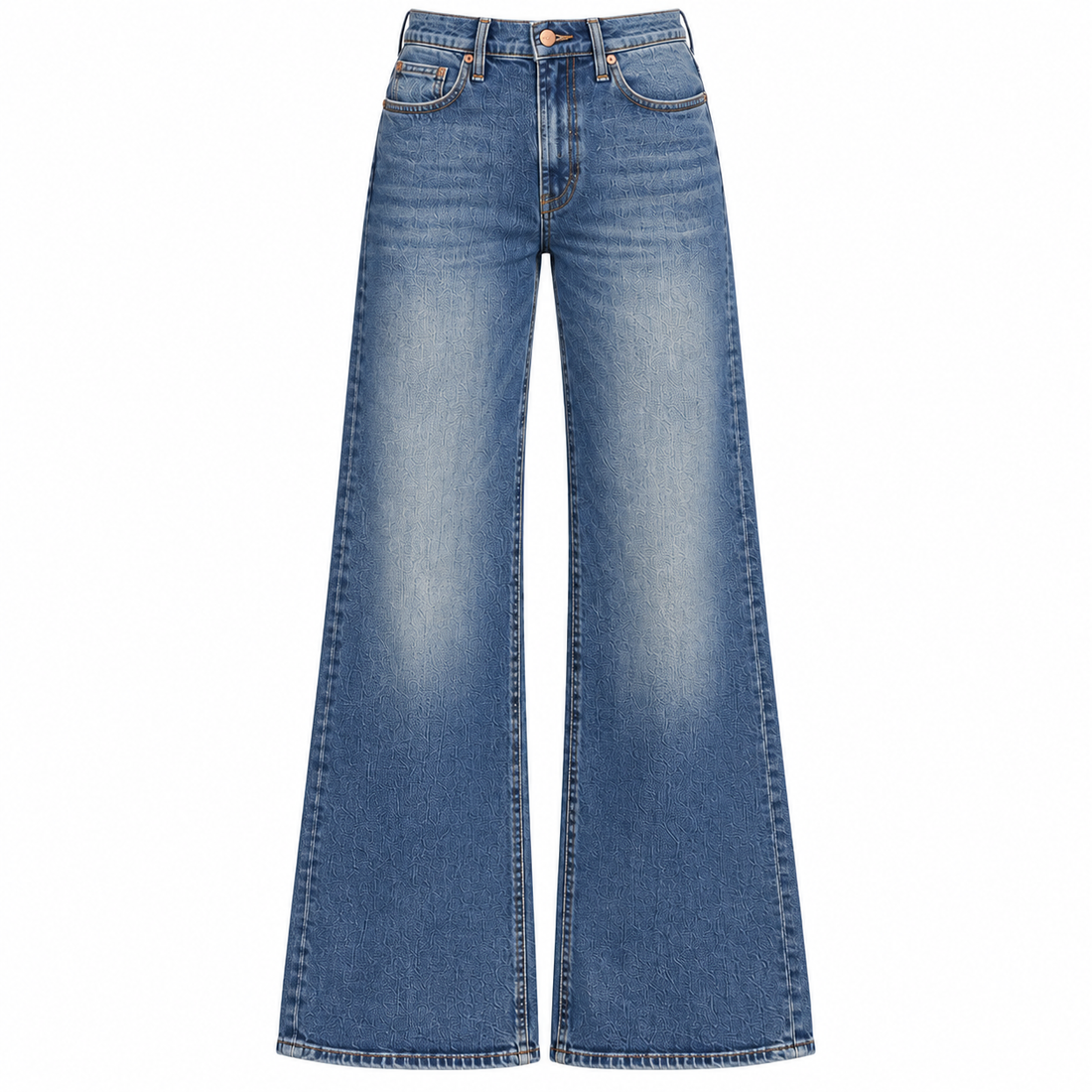 MOTHER High-Rise Wide-Leg Jeans, Medium Blue - 26