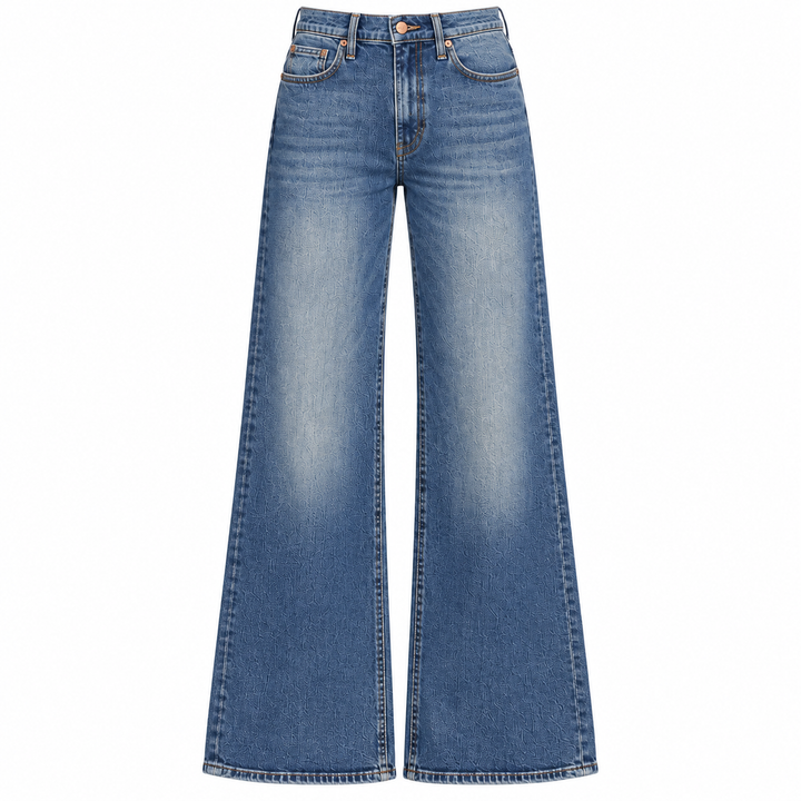 MOTHER High-Rise Wide-Leg Jeans, Medium Blue - 26