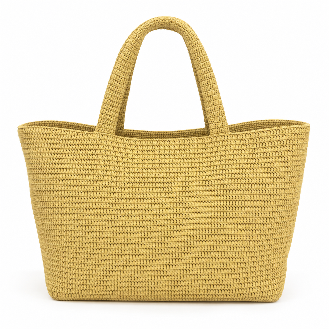 Saint Laurent Large Logo Embroidered Raffia Tote, Natural