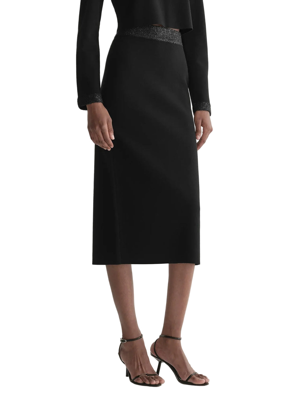 A.L.C. Jane Sequin Compact Knit Midi Skirt - L