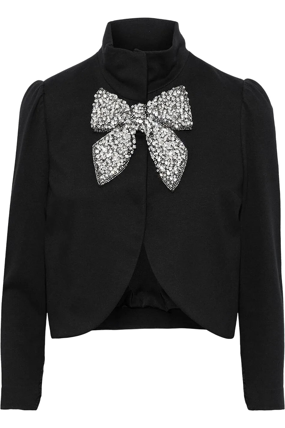 Alice + Olivia Addison Embellished Bow Crop Jacket Black Blazer - XS