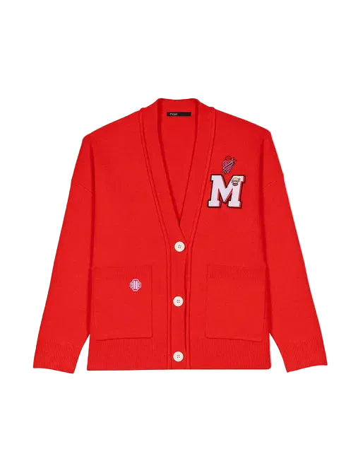 Maje Micollege Patched knit cardigan - 1
