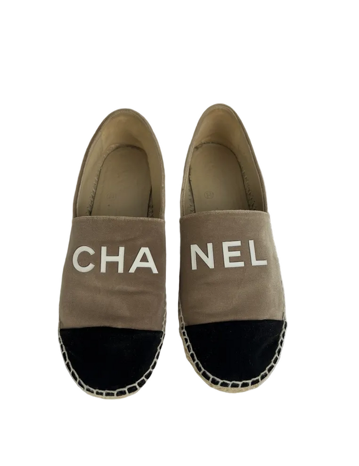 Chanel Velvet Logo Espadrilles - 42